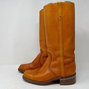 Frye Vintage 1980s Campus Boots Mens 7.5D Orange Tan Leather 3575